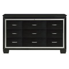 Allura Black 4-piece Queen Bedroom Set - Ornate Home