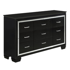 Allura Black 4-piece Queen Bedroom Set - Ornate Home