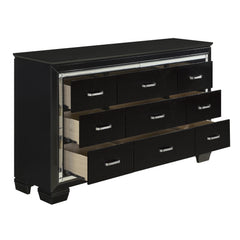 Allura Black 4-piece Queen Bedroom Set - Ornate Home
