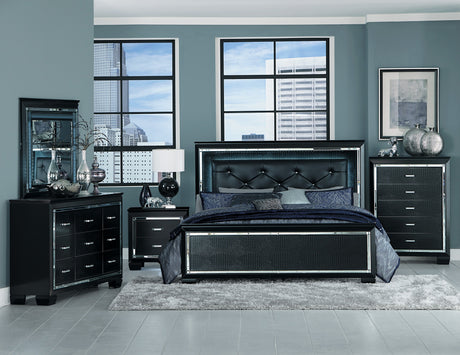 Allura Black Eastern King Bed - Ornate Home