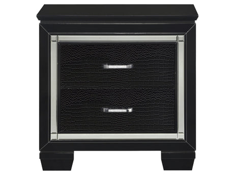 Allura Black Nightstand - Ornate Home