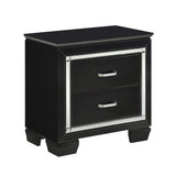 Allura Black Nightstand - Ornate Home