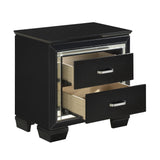 Allura Black Nightstand - Ornate Home