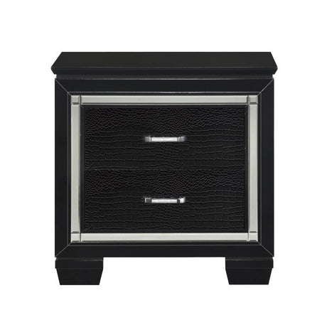 Allura Black Nightstand - Ornate Home