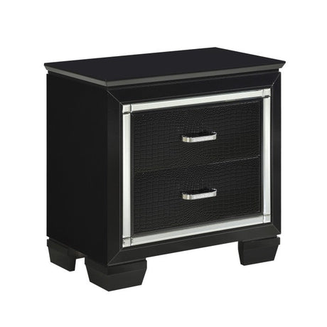 Allura Black Nightstand - Ornate Home
