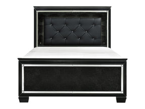 Allura Black Queen Bed - Ornate Home