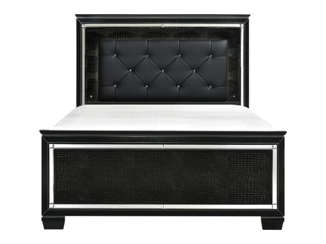 Allura Black Queen Bed - Ornate Home