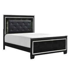 Allura Black Queen Bed - Ornate Home