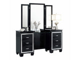 Allura Black Vanity Dresser with Mirror - Ornate Home