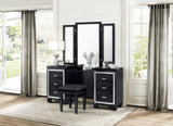 Allura Black Vanity Dresser with Mirror - Ornate Home