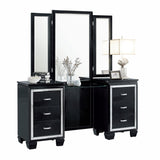 Allura Black Vanity Dresser with Mirror - Ornate Home