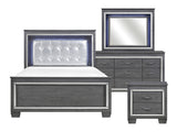 Allura Gray 4-piece Queen Bedroom Set - Ornate Home