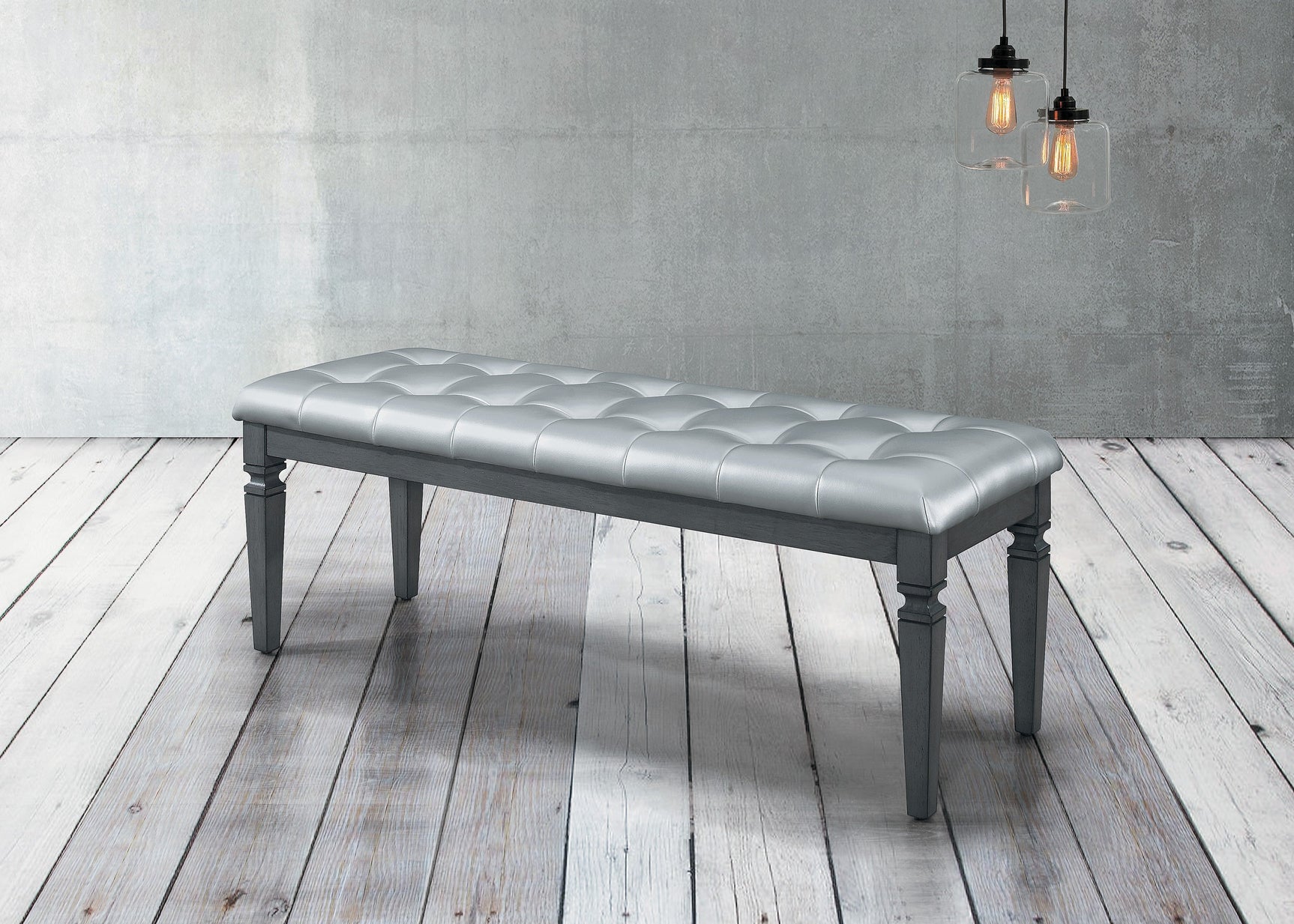 Allura Gray Bedroom Bench - Ornate Home