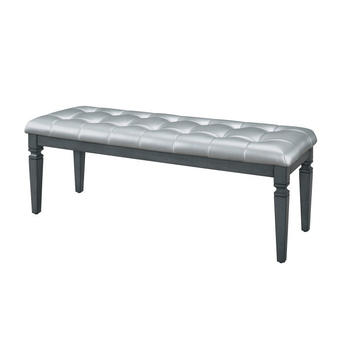 Allura Gray Bedroom Bench - Ornate Home