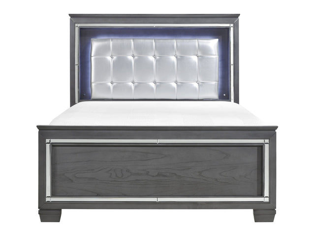 Allura Gray Eastern King Bed - Ornate Home