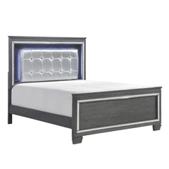 Allura Gray Eastern King Bed - Ornate Home