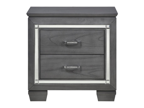 Allura Gray Nightstand - Ornate Home