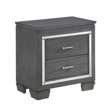 Allura Gray Nightstand - Ornate Home