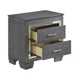 Allura Gray Nightstand - Ornate Home