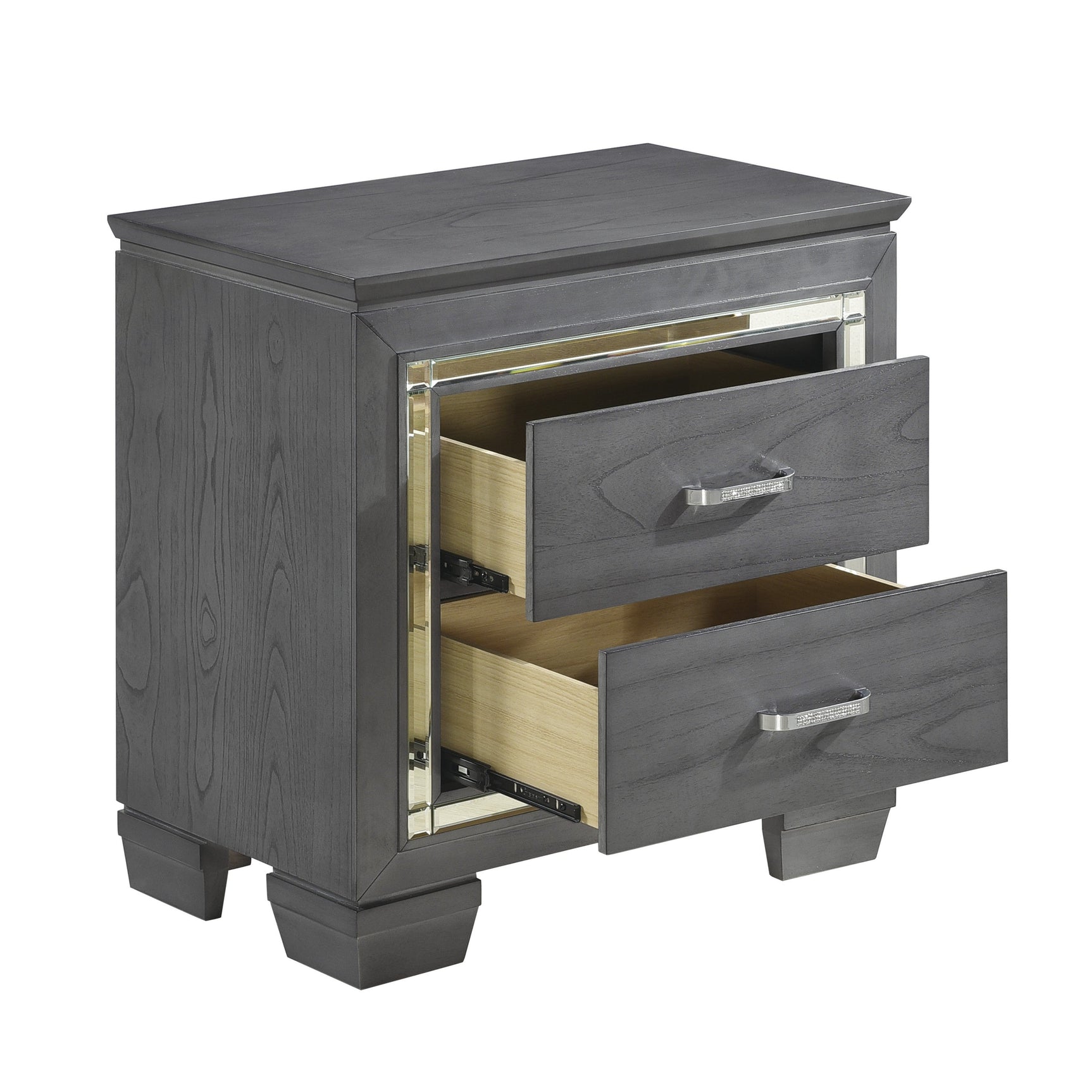 Allura Gray Nightstand - Ornate Home