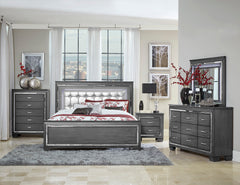 Allura Gray Nightstand - Ornate Home