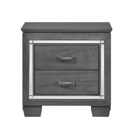 Allura Gray Nightstand - Ornate Home