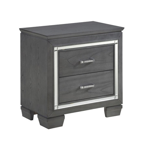 Allura Gray Nightstand - Ornate Home