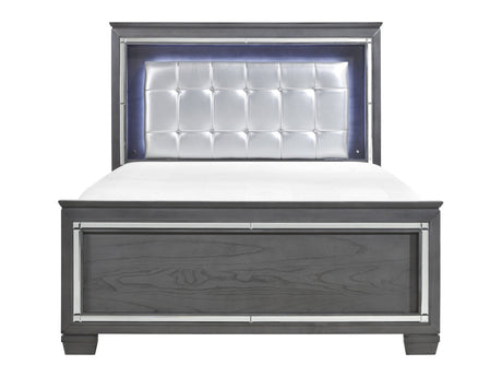 Allura Gray Queen Bed - Ornate Home
