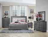 Allura Gray Queen Bed - Ornate Home