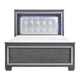 Allura Gray Queen Bed - Ornate Home