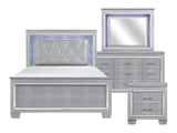 Allura Silver 4-piece Queen Bedroom Set - Ornate Home