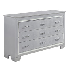 Allura Silver 5-Piece Queen Bedroom Set - Ornate Home