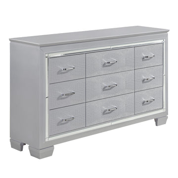 Allura Silver 5-Piece Queen Bedroom Set - Ornate Home