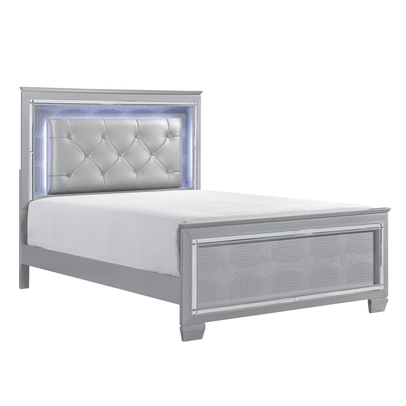 Allura Silver California King Bed - Ornate Home