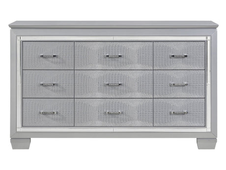 Allura Silver Dresser w/ 9 Drawers - Ornate Home