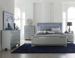 Allura Silver Eastern King Bed - Ornate Home