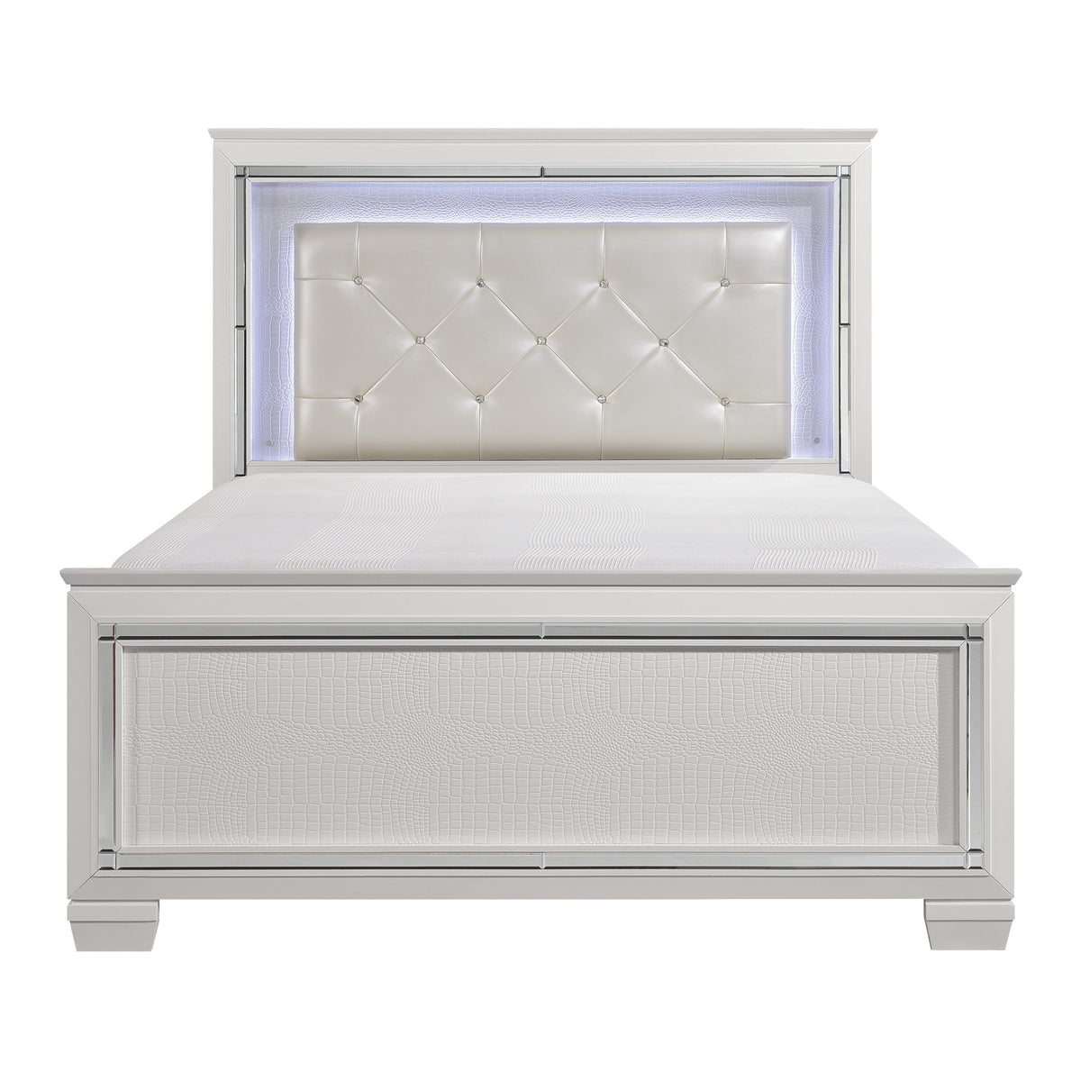 Allura Silver Led Lighting Full Bed - Ornate Home