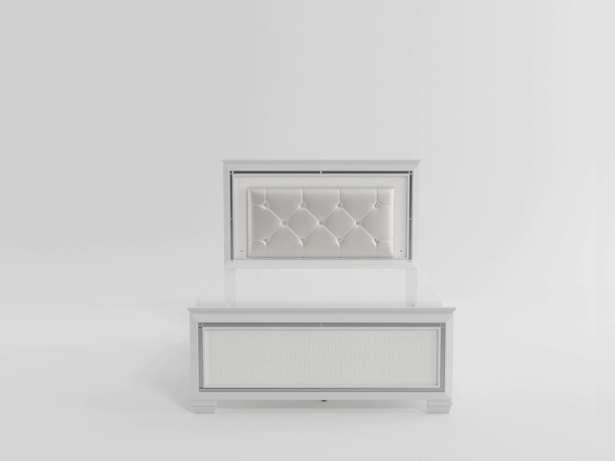 Allura Silver Led Lighting Full Bed - Ornate Home