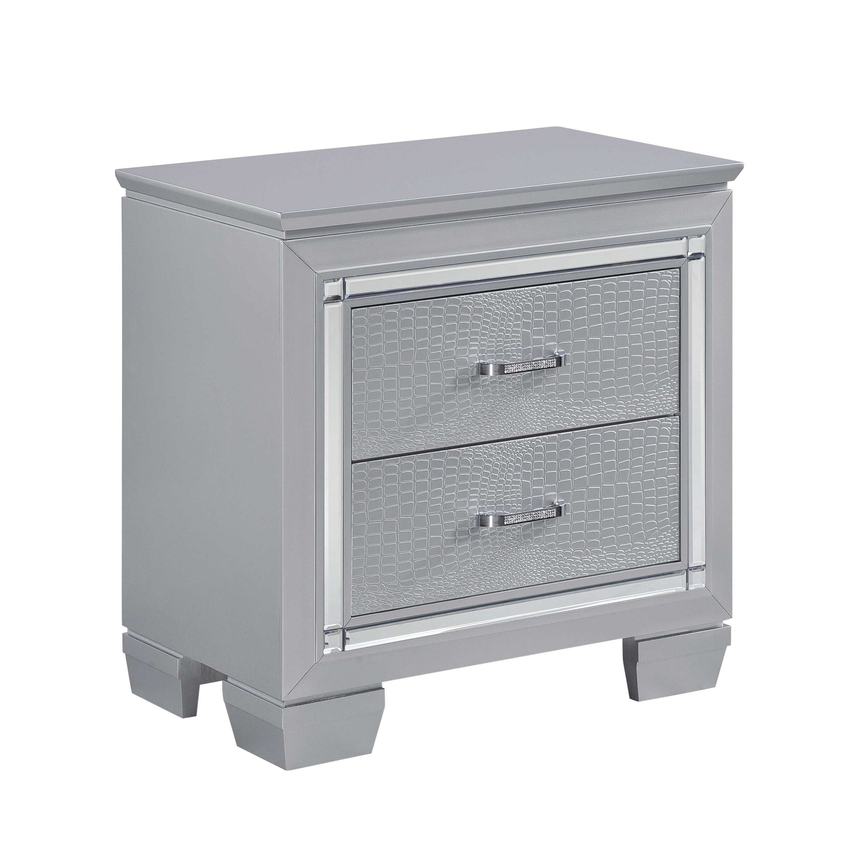 Allura Silver Nightstand - Ornate Home