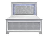 Allura Silver Queen Bed - Ornate Home