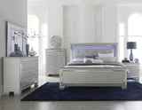 Allura Silver Queen Bed - Ornate Home