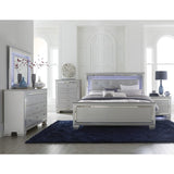 Allura Silver Queen Bed - Ornate Home