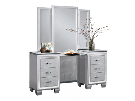 Allura Silver Vanity Dresser with Mirror - Ornate Home