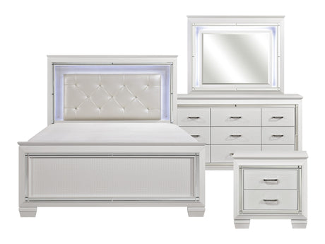 Allura White 4-piece Queen Bedroom Set - Ornate Home