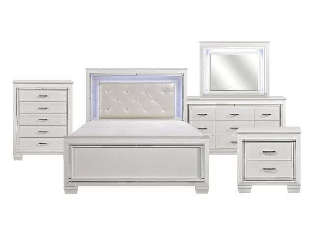 Allura White 5-Piece Queen Bedroom Set - Ornate Home