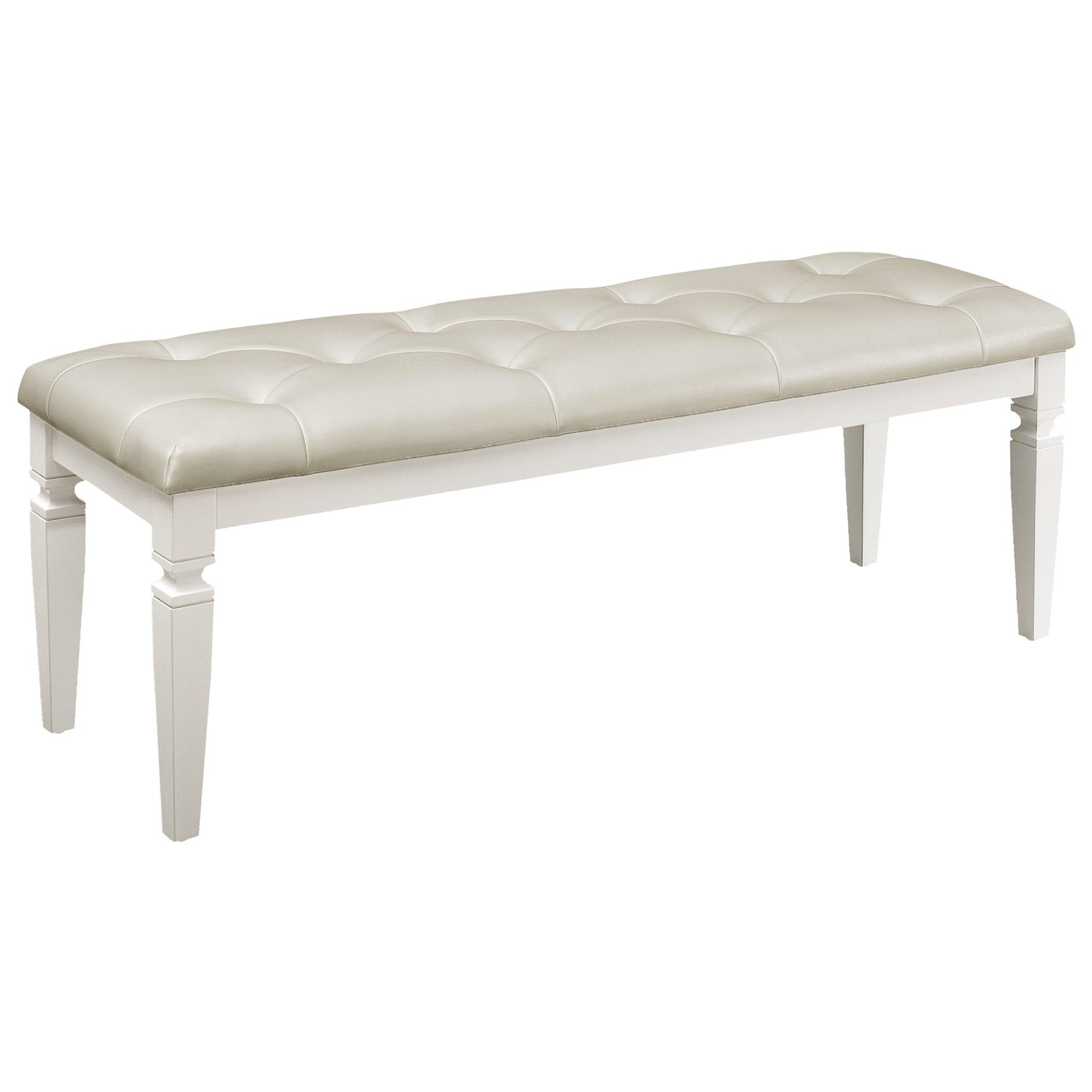 Allura White Bedroom Bench - Ornate Home
