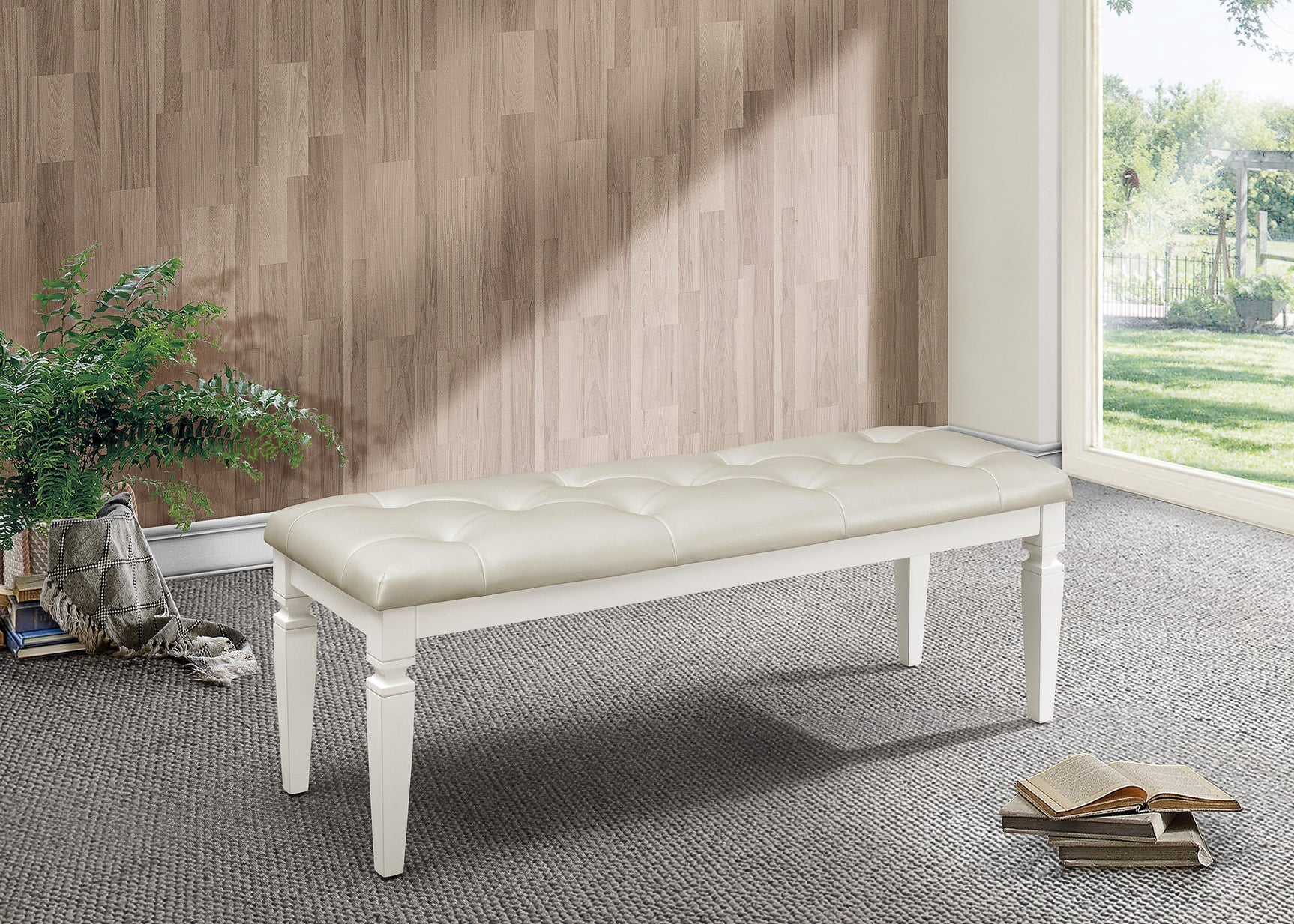 Allura White Bedroom Bench - Ornate Home