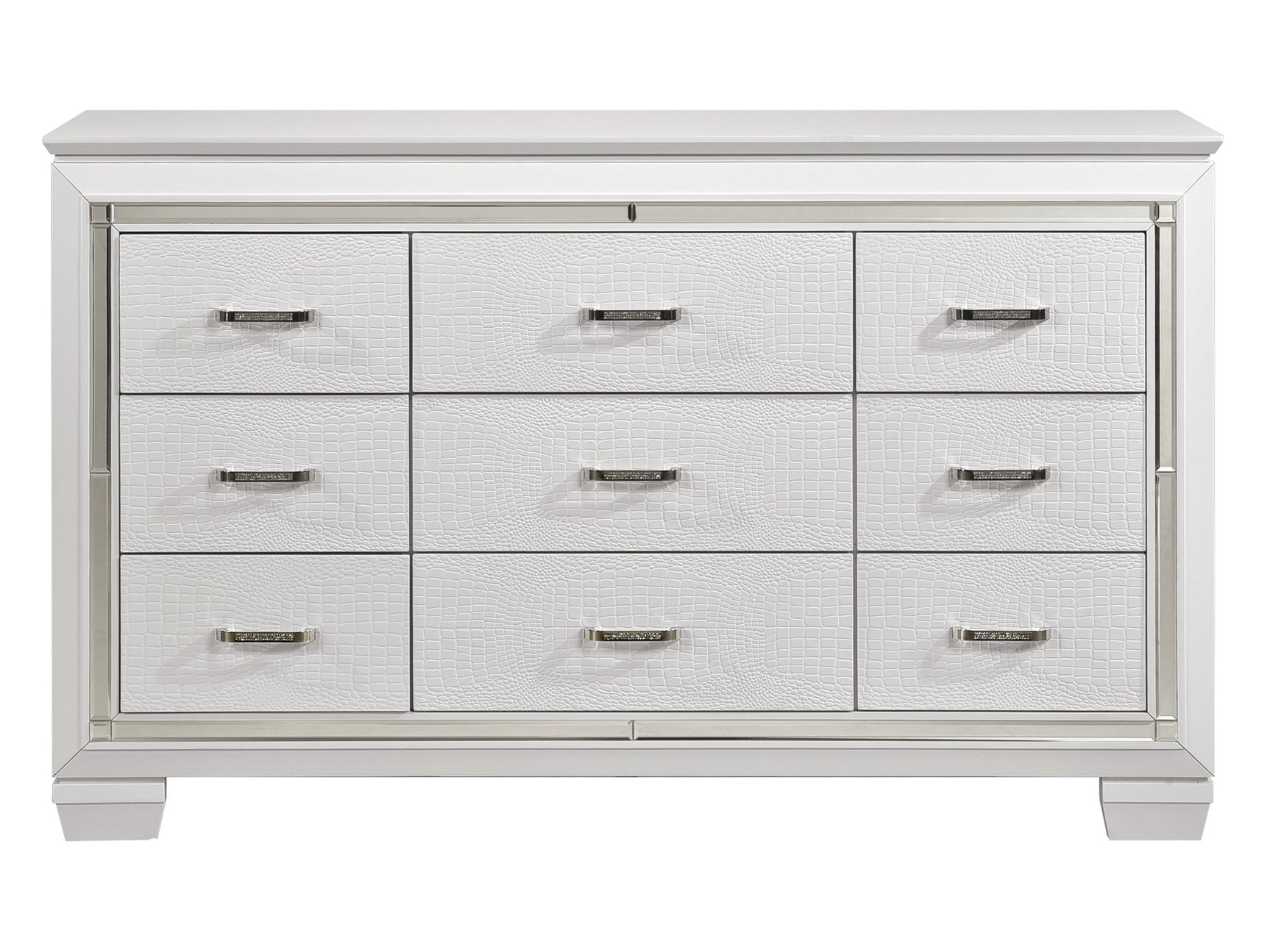Allura White Dresser w/ 9 Drawers - Ornate Home