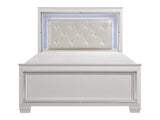 Allura White Full Panel Bed w/ LED Light HB - Ornate Home