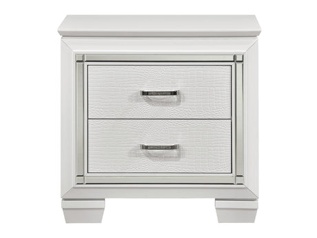 Allura White Nightstand - Ornate Home